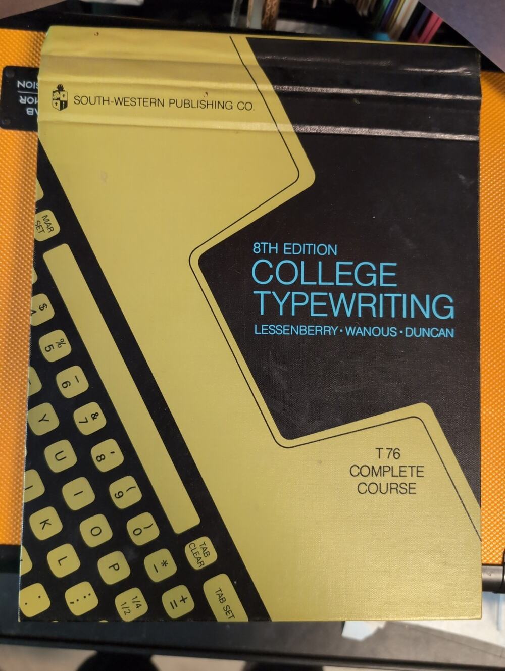College Typewriting Complete Course South-Western 8th Edition Vintage 1969